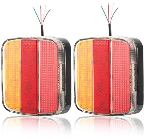 AGRISHOP 2x Anhänger Rückleuchten Led 5Funktion 12/24v Wasserdicht Anhänger Rücklicht für LKW Traktor KFZ Caravan