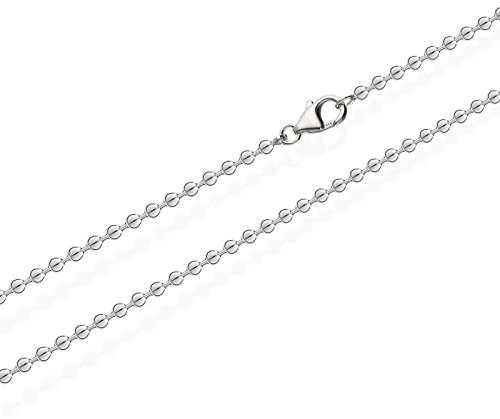 NKlaus Kugelkette für Damen 925 Silber, 1,5mm 40cm Breite Collier, 1 Stück