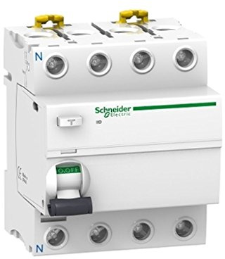 Schneider Electric A9R61440 Interruptor diferencial iID, 4P, 40A, 30mA, clase A SI de la gama Acti9, Blanco