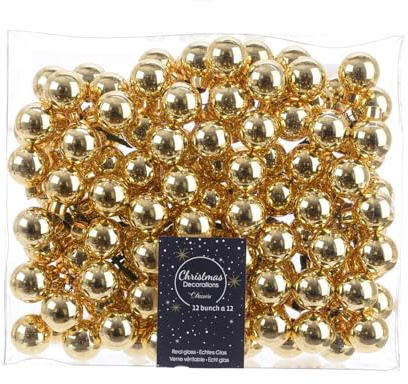 Christmas Decorations Kaemingk 12 Spiegelbeeren Weihnachtskugeln Glas 2cm Gold