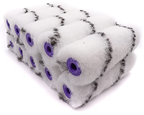 COTTAM 4 Inch Nylon Mini Roller Sleeves 10 Pack for Epoxy & Oil Coatings | Medium-pile solvent-resistant fill, tough on harsh chemicals & glass-filled resins, high-tack on uneven surfaces, own-bearing