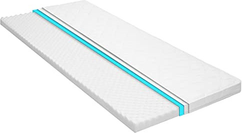 vidaXL Sobrecolchón de Espuma de Gel Frío con Perfil Tipo Huevo Cubrecolchón Colchon Superior Protector Cubierta Ropa de Cama 90x200 cm 6 cm