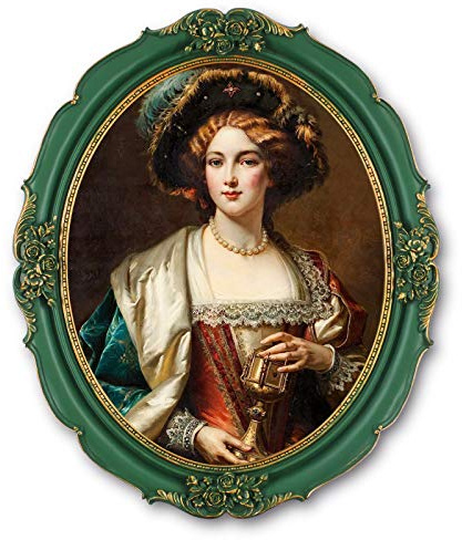 SIMON'S SHOP Oval Picture Frames 11x14, Vintage Moss Green Picture Frame, Antique Gallery Wall Frames, Vintage Photo Frame for 11 by 14 Image