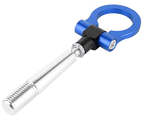Gancho de Remolque atornillado, Gancho de Remolque para Parachoques Delantero de Coche Estilo JDM Tornillo en Pista Anillo de Remolque de Carreras Apto para FX35 / FX45 / FX50 QX7(Azul)