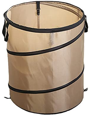 SHAIYOU Garden Waste Bags,Heavy Duty Garden Bags with Handles Waterproof Tearproof Reusable Garden Sacks for Collecting Plant Waste Grass and Leaves (37L,Light brown)