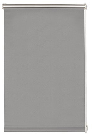 GARDINIA EASYFIX Rollo mit Thermo-Rückseite zum Klemmen oder Kleben, Verdunklungsrollo ohne Bohren, Hitzeschutz, Energiesparend, Grau, 80 x 150 cm (BxH)