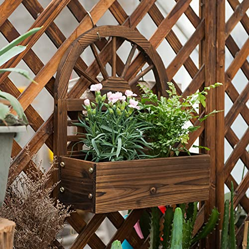 Montado En La Pared Maceta Madera Jardinera Rectangular Cestas Colgantes Soporte De Planta para Decoración De Jardín Exterior Patio Hierba Interior,A