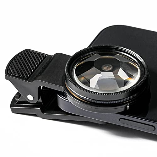 Kaleidoscope Phone Lens, 37mm Glass Aluminum Alloy Eight Sided Kaleidoscope Ghosting Multi Image Special Effects Filter,for Most Smartphone