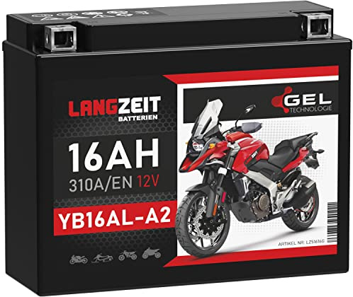 LANGZEIT YB16AL-A2 batteria moto 12V 16Ah GEL FB16AL-A2 51616 BB16AL-A2