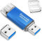 Chiavetta USB C 64GB Pendrive OTG Memory Stick Tipo C 2 in 1 Flash Drive USB 3.0 - Velocità di Lettura Fino a 40MB/s, per PC, Laptop, Computer, Auto, TV (Blu)