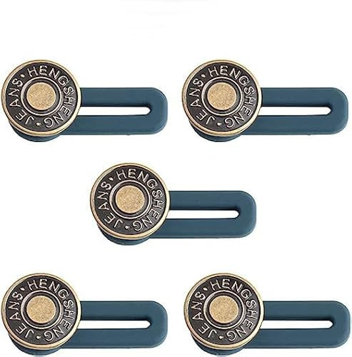 Hosenbunderweiterung Knopf,5 PCS Hosenknopf Verlängerung Elastischen Metallknöpfe Jeans Einziehbare Knöpfe für Damen Herren Hemd Kleid