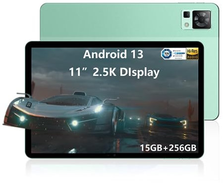 DOOGEE T30 Pro 11 Inch Tablet, 15GB+ROM 256GB (TF 2TB), 20MP/8MP Camera, 2.5K Android Tablet, 4G-LTE, 2.4GHz&5GHz Wi-Fi Tablets, Face unlocking & Bluetooth 5.2, 8580mAh 33W Fast charging, Green