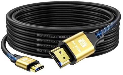 jojobnj Cable HDMI 7M, 8K@60Hz 4K@120Hz, Câble HDMI 2.1 Ultra HauteVitesse avec Connecteurs Plaqués Or, Boîtier en Aluminium Pour TV/Moniteur/Projecteur/Jeux vidéo/Ordinateur/Cinéma Maison