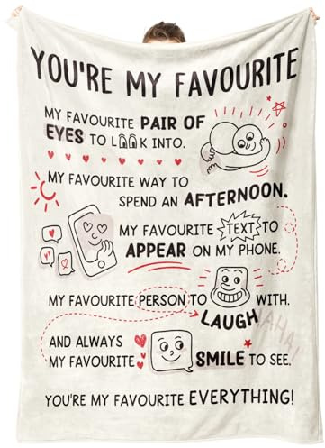 Anniversary Romantic Gift for Her Him, You're My Favourite Blanket | Birthday, I Love You Gifts for Boyfriend, Girlfriend, Husband, Wife, Cute Soft Throw Blankets 50'' x 60''