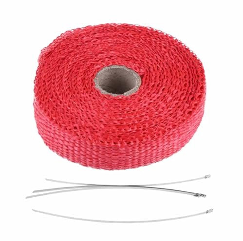 Enveloppe D'échappement Ruban isolant for échappement de voiture de 5 m avec 4 attaches de câble en acier inoxydable Isolation thermique d'échappement Enveloppe d'échappement de voiture Enveloppe d'éc