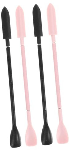 Didiseaon 4pcs Double-headed Silicone Makeup Spatula Spoon Beauty Spatulas for Cream Skincare Mini Makeup Tools Easy to Clean Ergonomic Handle