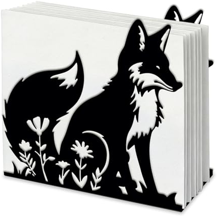 SUPERDANT Serviettenhalter Mit Fuchs Und Blumenmotiv Für Tische Napkin Holder Aus Eisen Mit Tiermotiv Serviettenständer Mit Durchbrochenem Design Servietten Halter Mit Fuchsmotiv Dekor Für Küche