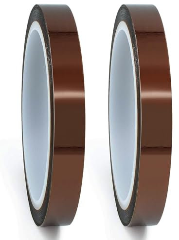 LOZTBUE 2 Ruban résistant à la chaleur, ruban isolant électrique en polyimide haute température pour soudure d'imprimante 3D, revêtement en poudre,sublimation thermique et isolation PCB (10 mm x 33 m)