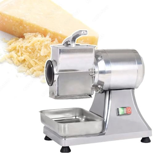 HCAUYNN Rallador De Queso EléCtrico De 550 W, Molinillo De Mantequilla EléCtrico De Acero Inoxidable, Salida De 88 Libras por Hora, Inicio con Un Toque,110V