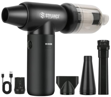 STYLANCE Compressed Air Duster,110000RPM Electric Air Duster, Mini Blower Jet Dry Blower for Computer, Keyboard, Car, Home, Outdoor Cleaning, Type-C (Black)