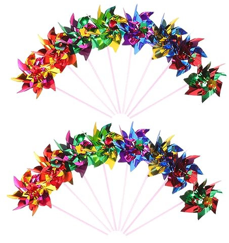 ibasenice 60stücke Windmühlen Spielzeug Bunte Pinwheels Für Garten Balkon Party Leicht Und Langlebig Für Kreative Dekoration Und Spaß Im Freien