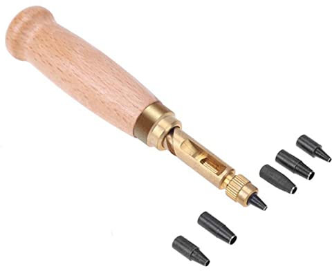 HOMSFOU Automatischer Lederlocher Multifunktionales Punch-tool Mit Austauschbaren Köpfen Für Lederarbeiten Bekleidung Und Taschen Für Bastelprojekte Und Handwerk