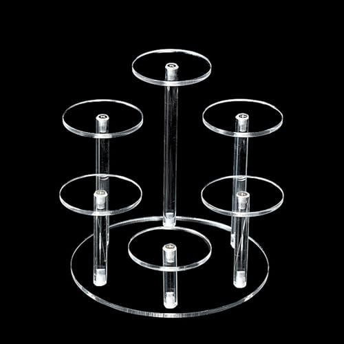 Srwoyze Acryl Display Ständer Transparente, Acryl Ständer Parfümständer Regal Rund Riser Stand Parfümständer Gestuftes Riser Parfümregal für Kosmetik Sammlerstücke Cake, 1 Stück