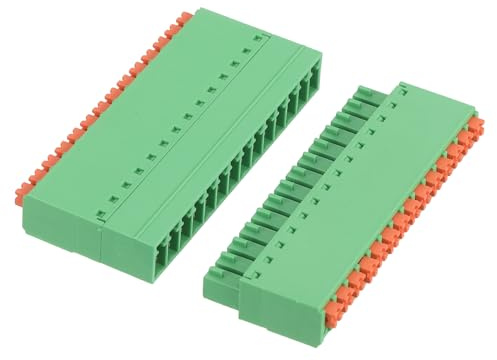 sourcing map 1 Set 14-Pin 3.81mm/0.15 Passo PCB Montaggio A Vite Morsettiera Connettori Dritti Nessuna Saldatura 15EDGKN Maschio & Femmina Connettori Spina per 22-16AWG