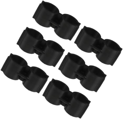 6pcs Plastic Broom and Dustpan Pole Connector Clips Black