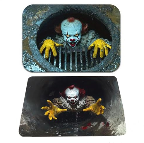 YouXiaor Halloween Fußmatte 3D, 2PCS Halloween Deko Fußmattes Horror Lustige Horror Teppich Scary kanalisation Clown Fußmattes Stereo Vision Teppich Fußmatte Dekoration