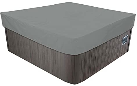 Square Hot Tub Cover Waterproof Oxford Fabric Gazebo Cover for Outdoor Jacuzzi Spa Pool - Gray 228x228x30cm Heavy-Duty Protection for Garden and Courtyard.