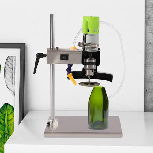 Elektrischer Glasschneider, 150W Flaschenschneider 6000RPM mit 3 Sägeblättern, Schneidwerkzeug für Weinflaschen, Seeglas, Basteln, DIY Blumentopf
