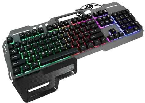 LRXIYODE Clavier Filaire LED Rétroéclairé Silencieux pour Gaming et Bureautique Design Confortable avec Drainage Anti-humidité Compatible PC Français
