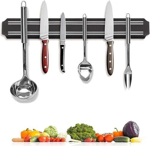 Chefline Magnetic Strip, Metal Knife Rack for Kitchen Knives and Kitchen Tools, Powerful Magnet Knife Holder for Multiple Use (Metal, 62cm)