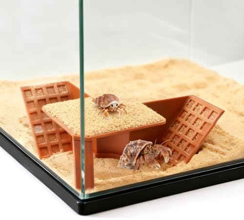 Hermit Crab Cave Hideout with Climbing Ramp | 3-in-1 Underground Tunnel & Climbing Toy for Hermit Crab Tanks | Safe Reptile & Amphibian Habitat Decorations