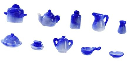 Sharplace Juego de Té en Miniatura para Casa de Muñecas a Escala 10x1:12, Juguetes para Juego de Imitación para Comedor