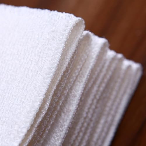 Gettimore Organic Cotton Dish Washing Cloths Set of 6, Highly Absorbent Kitchen Tea Towels for Washing Dishes, Wiping Surfaces, Quick Dry White Dishcloths