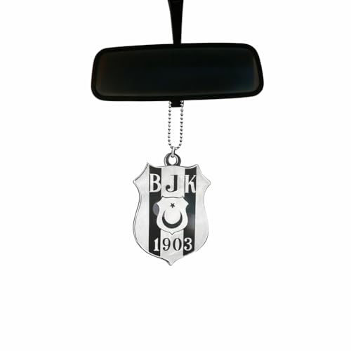 Acryl Rückspiegel Anhänger 8x6cm – BESIKTAS Fan Auto Deko – Leichter Auto Anhänger für Fußball Fans