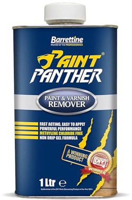 Panther Paint & Varnish Remover, Fast Acting, Powerful Formula, Professional, Easy Application, Ideal for Furniture Restoration, Doors, Windows, Cabinets Railings & Decorative Items (1 L)