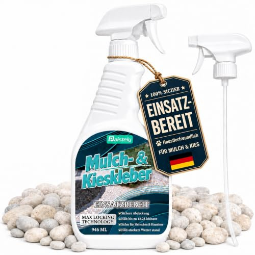 Paistely 35OZ Kiesbinder Spray, Schnelltrocknend & Nicht Mischen Nötig Steinkleber für Steine, Bindemittel, Mulch und Erbsenkies, Geeignet für Straßen, Terrassen und Gärten Sowie Andere Außenbereiche