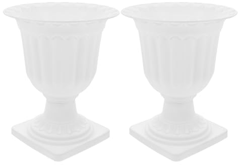 Yardenfun 2 vasi da fiori in stile romano retrò, vasi a urna vintage, portafiori rustici per veranda, giardino e patio.