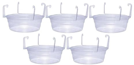 XLWLLNJ 5 Pezzi di Sottovasi per Vasi Sospesi, Vaschette Raccogli-Gocce per Piante, Vassoio di Drenaggio in PP, Adatto per Cortile, Prato, Fioriera Interna Ed, 8inch