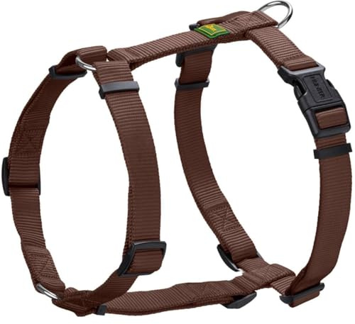 HUNTER Vario Rapid Hundegeschirr | Robustes Nylonmaterial, 5 fach verstellbar, leicht, angenehm zu tragen, Farbe: Braun, Größe: S
