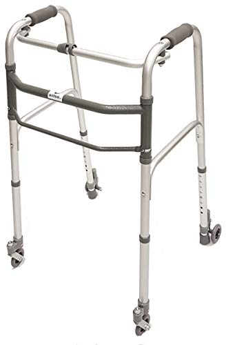 Klappbarer Walker, höhenverstellbar mit 2 Lenkrollen und 2 Rollen mit Selbsthemmung