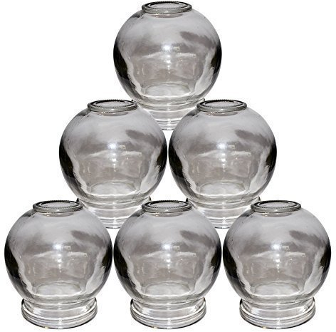 Set di coppette in vetro, coppette per il fuoco, massaggio sottovuoto per il rilassamento muscolare e il sollievo dal dolore, coppettazione Hijama Hacamat, terapia, Cupping Banki (6 pezzi, 4,5 cm)