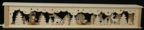 Rudolphs Schatzkiste Schwibbogenerhöhung mit Waldarbeiter Tieren und Beleuchtung BxHxT 72x10x10cm NEU Lichterbogen Fensterbogen Spitzbogen Erzgebirge Seiffen Weihnachten Licht Holz Dekoration