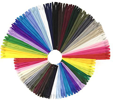 DOITEM Reißverschluss, 24 Farben Nylon Reißverschlüsse, 20cm und 30cm lang, 2.5cm breit für Kleidung Tasche Mäppchen Kissenbezug, 96 Stück