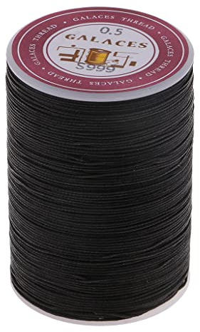 B Baosity 130m 0,5mm runde Gewachstes Ledergarn Wachsfaden Wachslinie Kordel für Leder Handwerk, Schmuck, Perlen - Schwarz