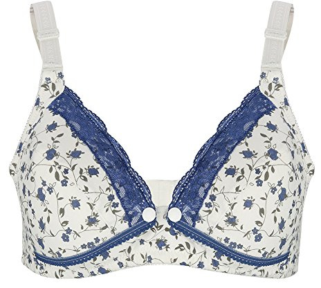 Soutien-gorge d'allaitement en coton respirant avec boutons sur le devant pour nourrisson, soutien-gorge d'allaitement pour femme enceinte, sous-vêtements d'allaitement sans couture avec bordure en