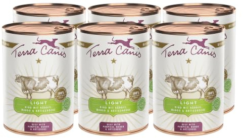 Terra Canis Rind mit Kürbis & Mango, Light Nassfutter für Hunde, 6x400g | 100% Lebensmittelqualität aller Rohstoffe, mit frischem Fleisch, kalorien- und fettreduziert, getreide- und glutenfrei